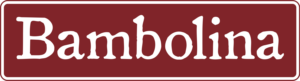 A bold red sign, featuring the name "Bambolina" highlighted by a clean white border, catches the eye with its elegant design.