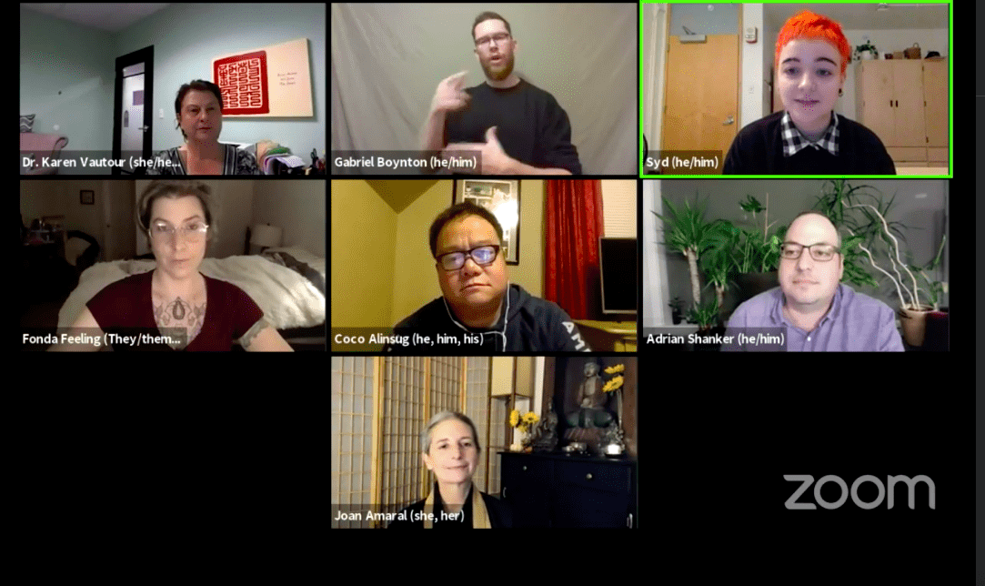a screen shot of a zoom meeting of a group of people.