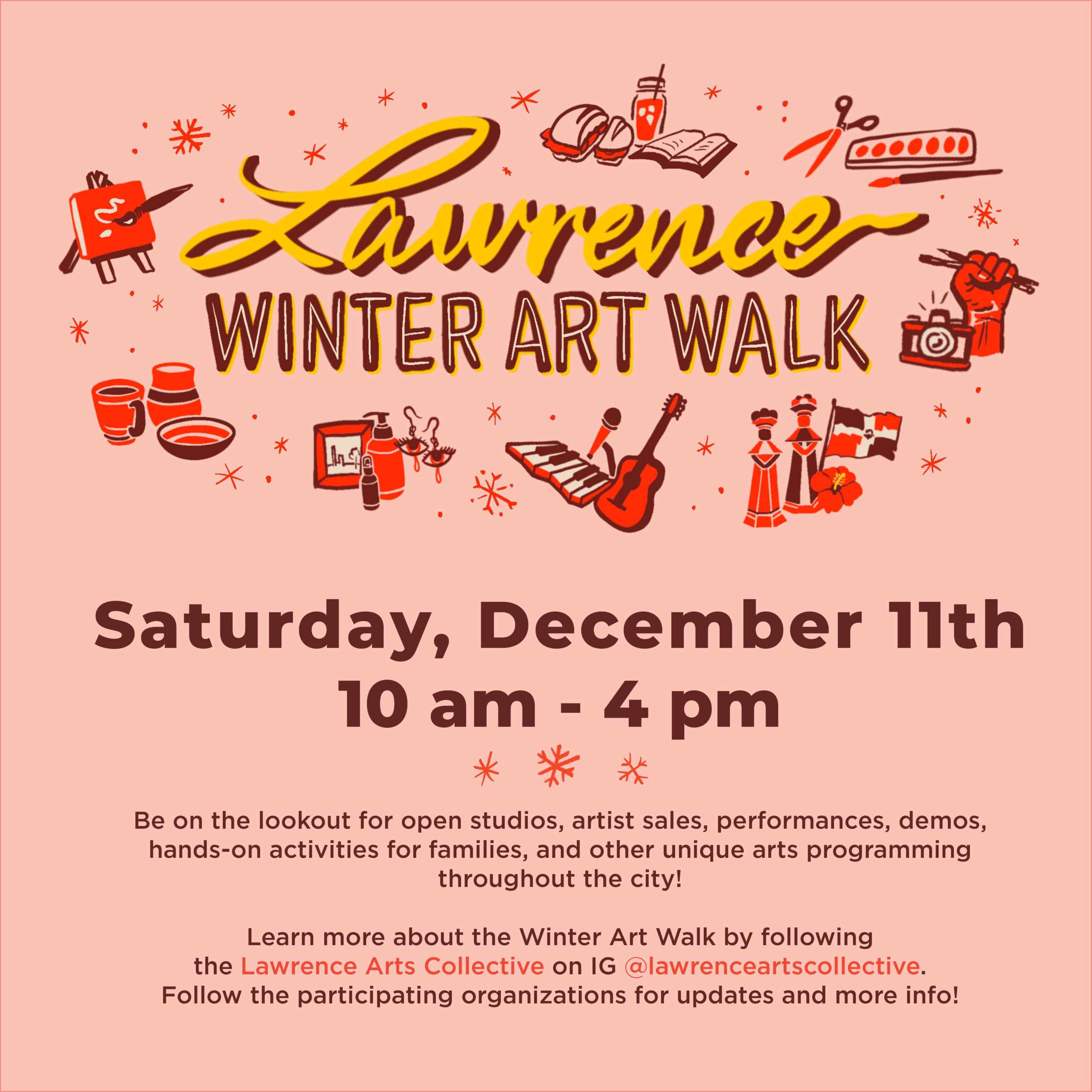 a flyer for a winter art walk.