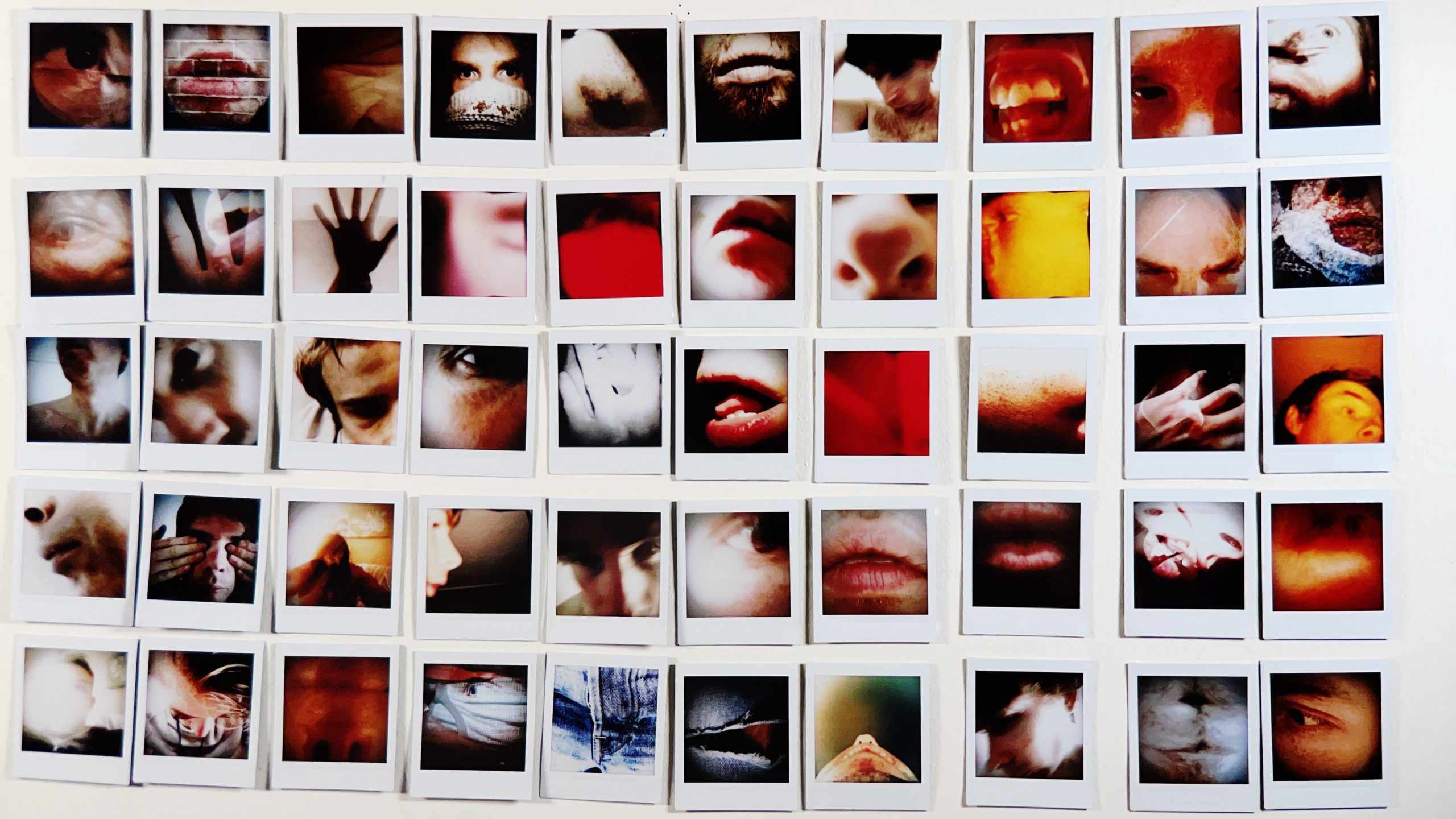 a collage of photos of a woman's face and hands.