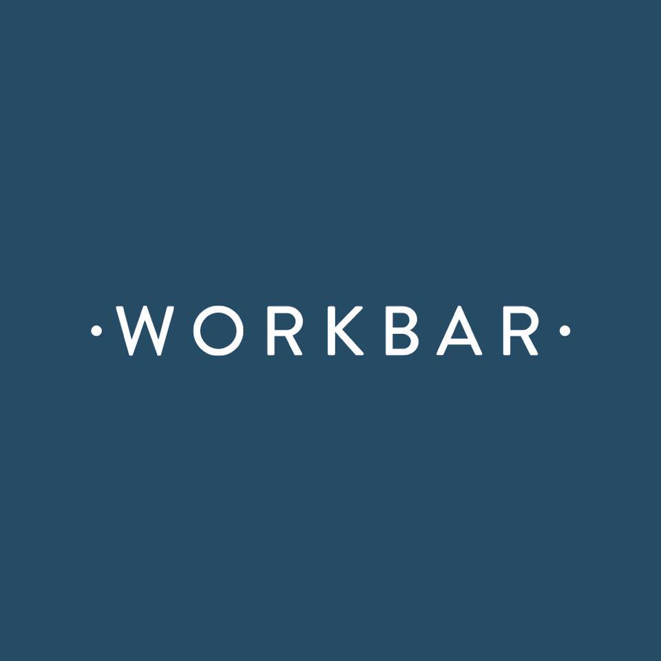 the word workbar on a blue background.