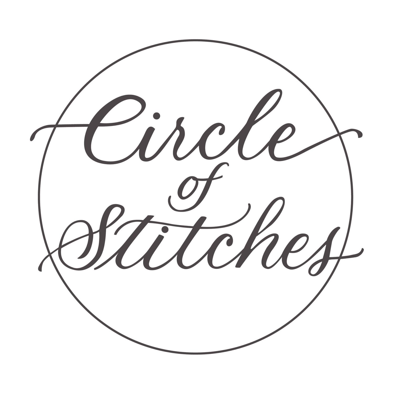 a circle with the words circle of stitches.