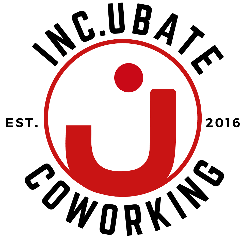 the logo for incubate coworking.