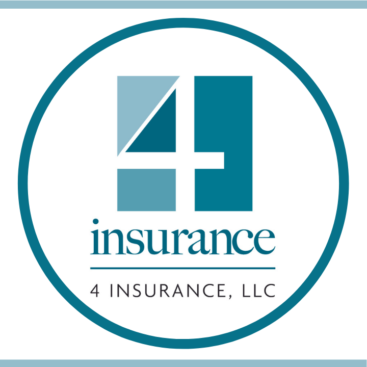 a blue and white circle with the words 4 insurance.