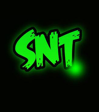 the word s n t glows green in the dark.
