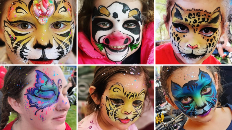 Discover the enchanting world of Face Paint Fantasy, where creativity comes alive with stunning animal and butterfly designs. Meet six talented artists who transform faces into a fierce tiger, a playful cow, an exotic leopard, an enchanting butterfly, another striking tiger, and a captivating cat. Dive into this mesmerizing visual experience that blends art and imagination effortlessly!.