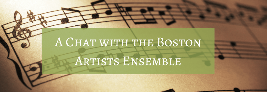a sheet of music with the words a chat with the boston artist's ensemble.