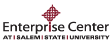 a black and red logo with the words enterprise center.
