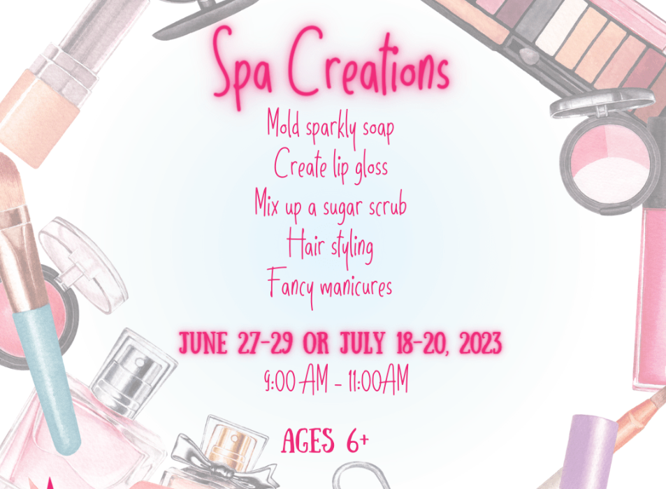 a poster advertising a spa creations event.