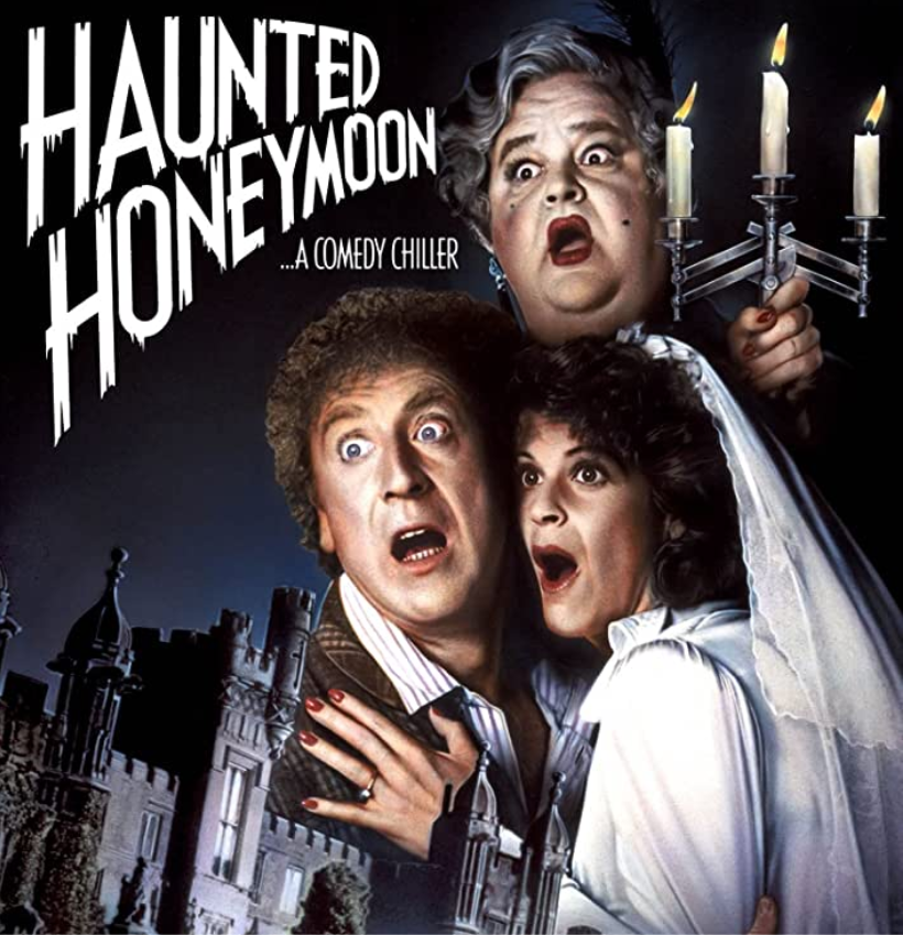 a movie poster for the movie haunted honey moon.