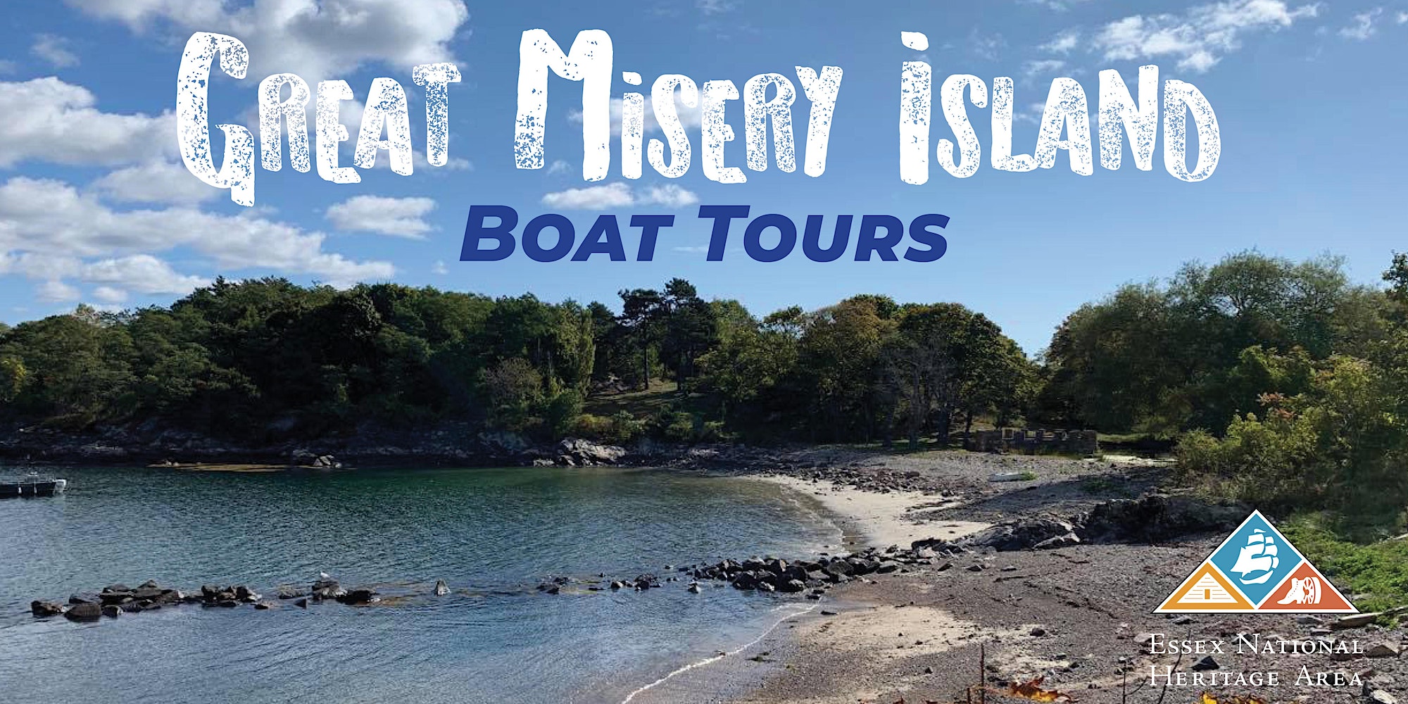 a picture of a boat in the water with the words great mystery island boat tours.
