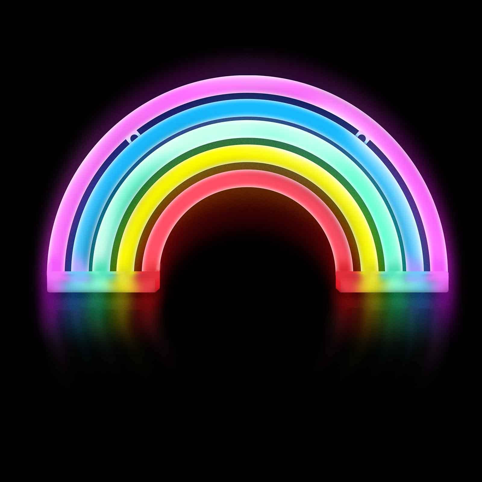 a rainbow shaped object with a black background.