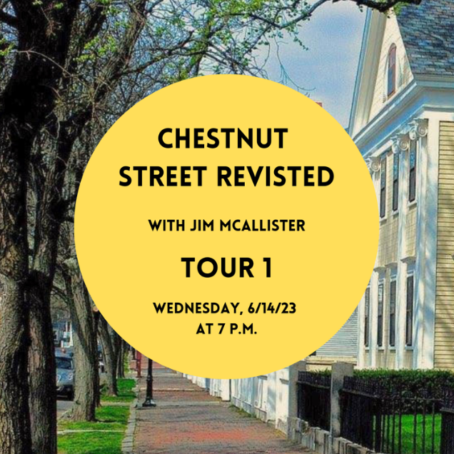 a yellow circle with the words chestnutnut street revisted on it.