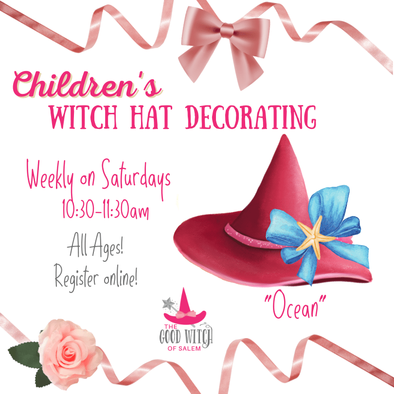 children's witch hat decorating flyer.