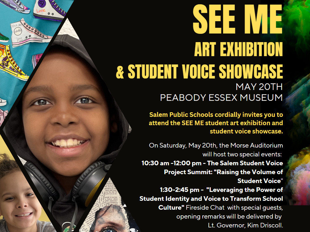 A Salem Public Schools flyer promoting a show starring a child with headphones.