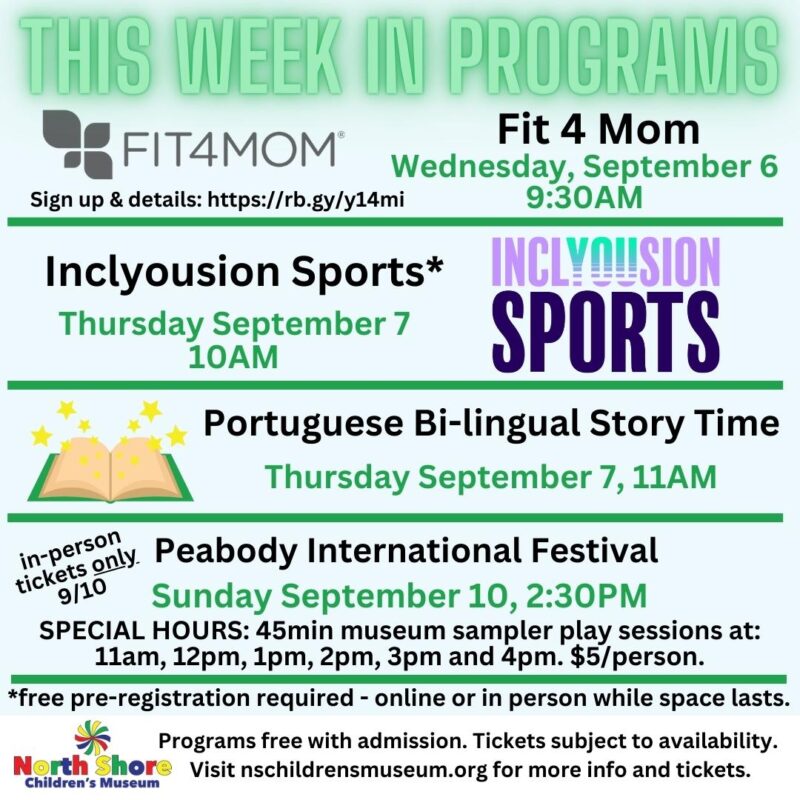 The flyer for this week in programs.