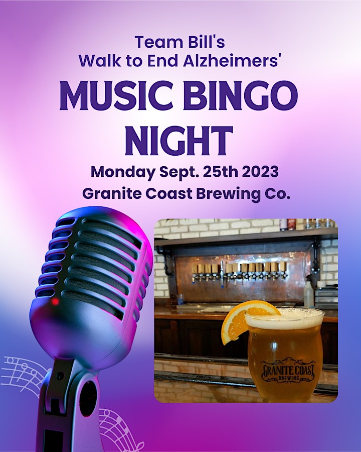 A flyer for a music bingo night with a microphone.