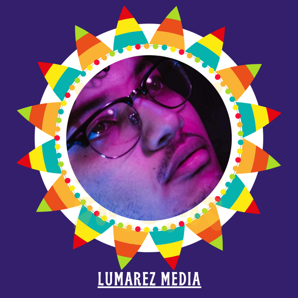 The cover of lumarez media featuring a man in glasses celebrating Hispanic Heritage Month.