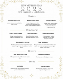 2020 New Year's Eve Dinner Menu Ideas