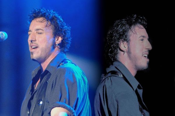 Check out these two engaging images featuring a man passionately belting tunes into a microphone. Perfect visuals for any music enthusiast or aspiring vocalist!