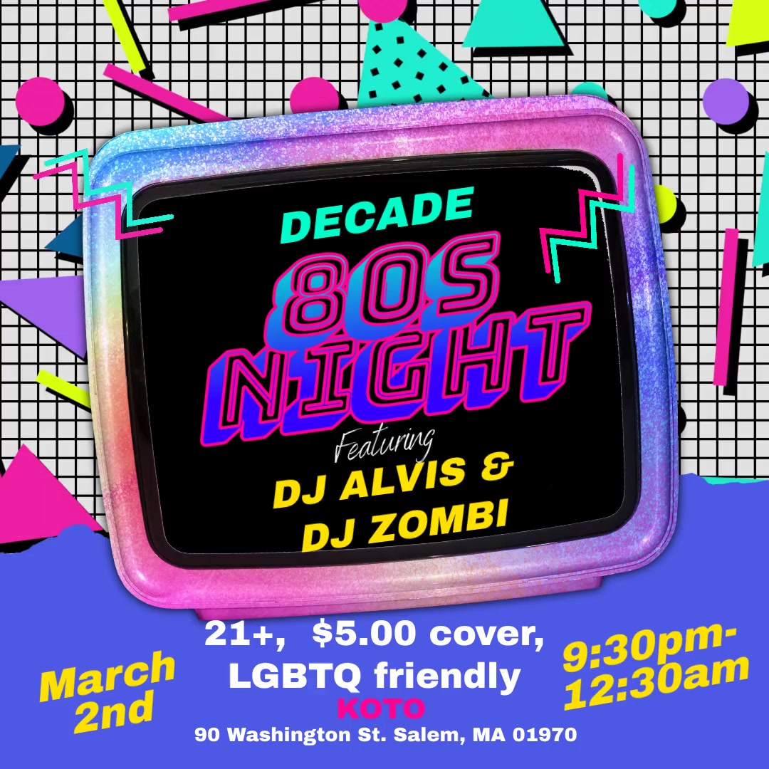 80s Themed Night Event Poster.