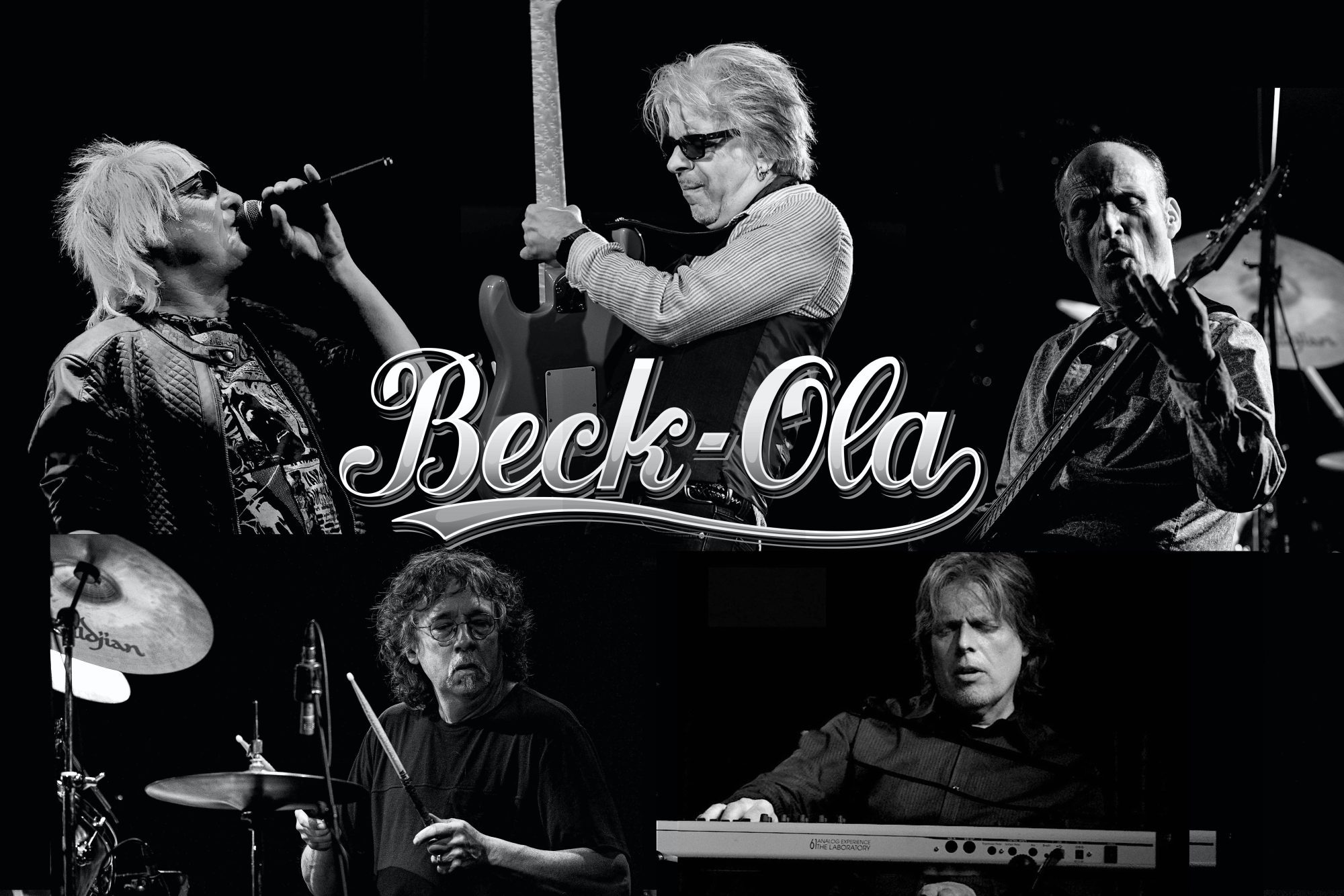 Check out this classic black and white image of the famous band, Beck Ola. Perfect for music lovers through and through.