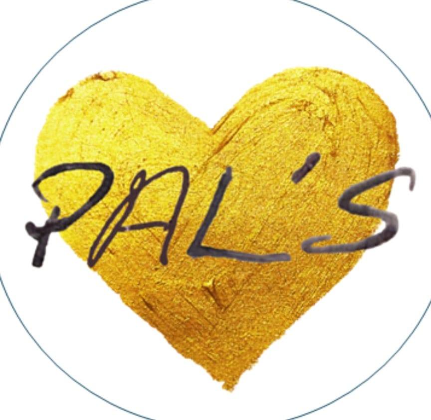 An image showcasing a heart made of gold with the term "pal's" inscribed on it.