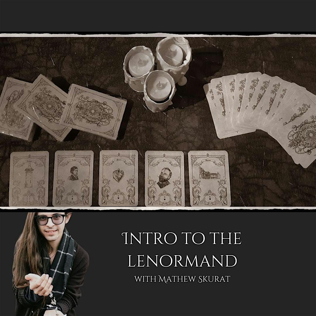 As a specialist in tarot card reading, this individual uniquely uses Lenormand cards. These are stylishly laid out on the table, ready to provide insightful readings.