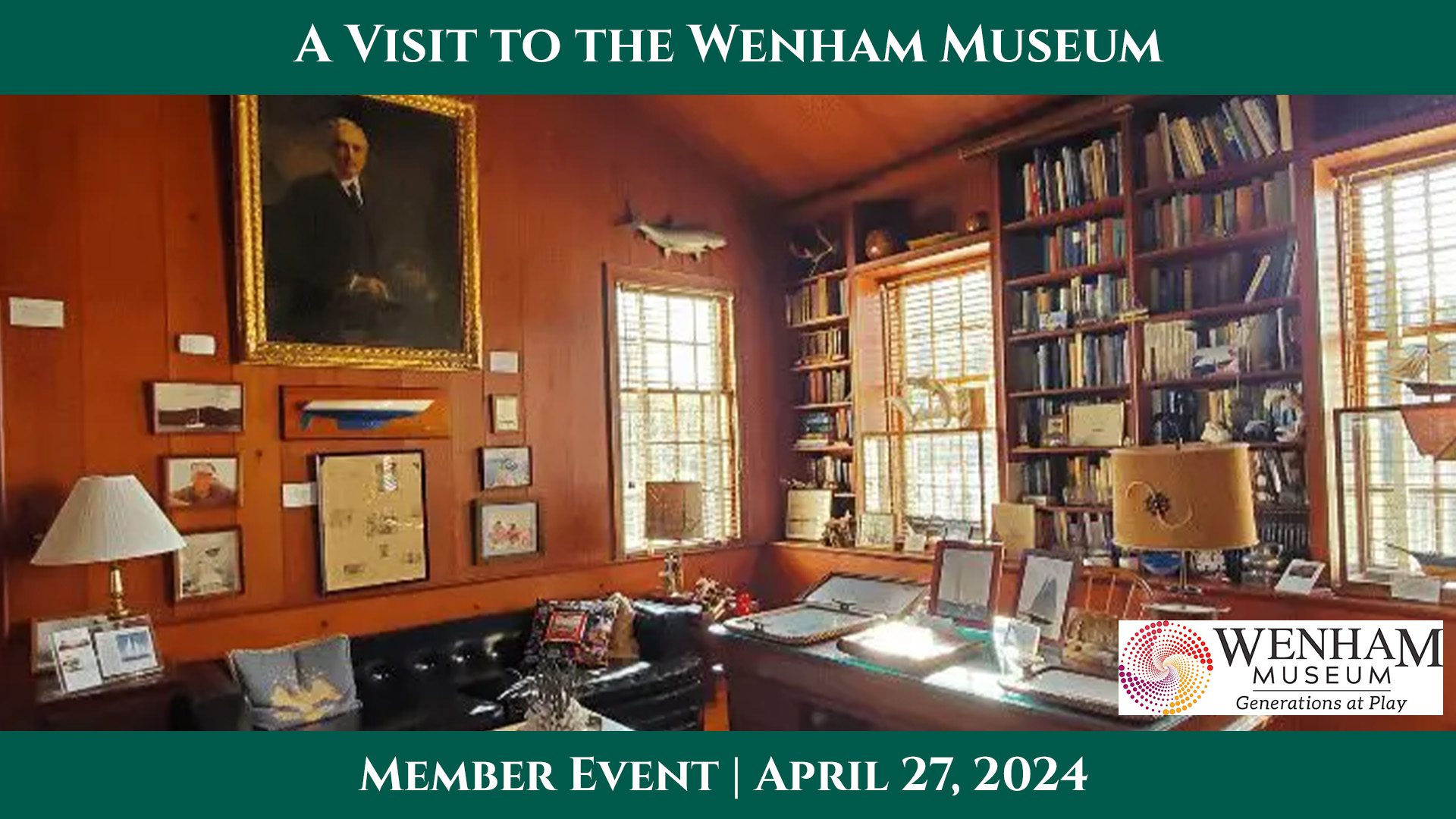 Upgrade your study space with timeless classics such as bookshelves, vintage furniture, and portraits. Don't miss the event at the Wenham Museum for unique inspiration and ideas.