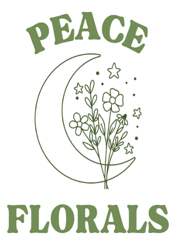 Logo featuring a tranquil floral design, incorporating a crescent moon surrounded by flowers.