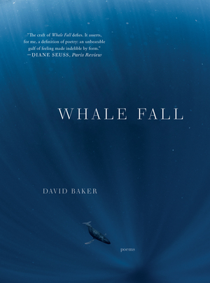 Optimize your book marketing efforts with an enchanting book cover for "Whale Fall" authored by David Baker. Expect to capture your audience's attention with a striking design highlighting a lone whale silhouette swimming in the aquatic depths, adding mystique and intrigue to your narrative.