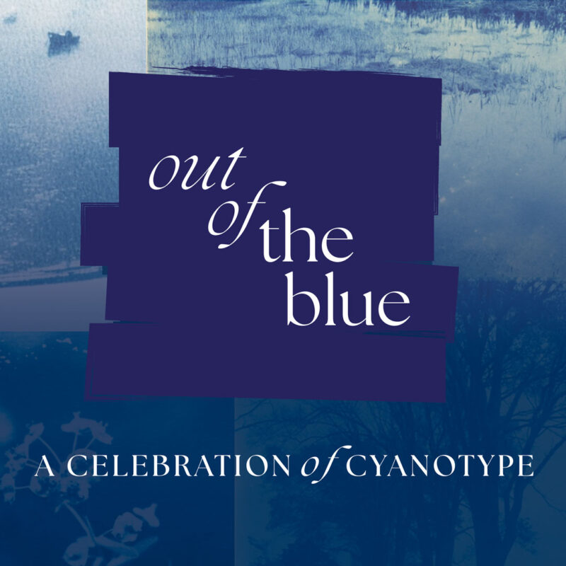 Check out our latest promotional graphic named "Out of the Blue - A Celebration of Cyanotype." It showcases artistic typography against a backdrop of blue cyanotype images with an accent of botanical elements. This unique blend is sure to grab attention and amplify your brand's visibility online.