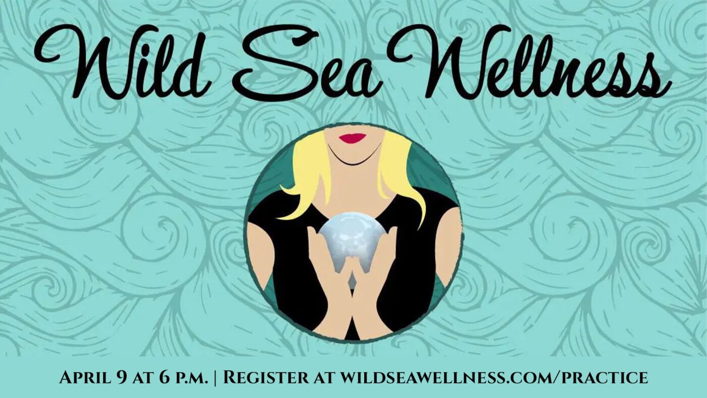 Join us for an enlightening experience with Wild Sea Wellness! Picture a captivating illustration of a woman holding a glowing orb, perfectly encapsulating the essence of this transformative event. Mark your calendar for April 9 at 6 P.M. and become part of something special. Secure your spot now by registering at wildseawellness.com/practice. Don't miss out on this unique opportunity!.