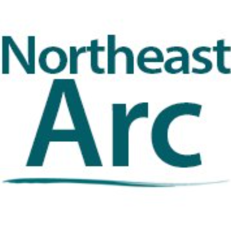 Logo description: The "Northeast Arc" logo features the organization’s name in bold teal lettering, paired with a sleek, curved teal line underlining the word "Arc." The design sits on a clean white background for a modern, approachable look.