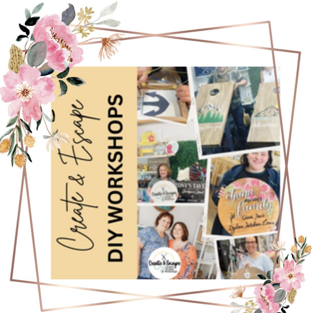 Joyful makers show off hand-painted wooden signs at our lively DIY workshop—floral accents, smiles, and community shine bright.