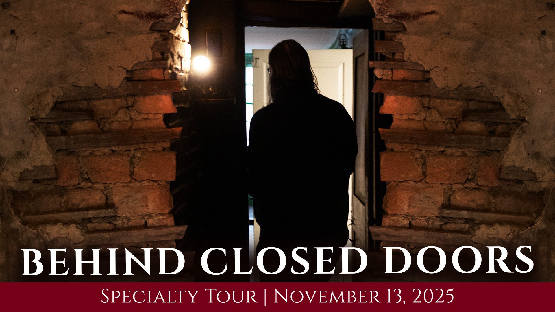 A lively scene: a person in a cozy doorway amid rustic brick, with "Behind Closed Doors" tour—connecting Essex County’s creative community.