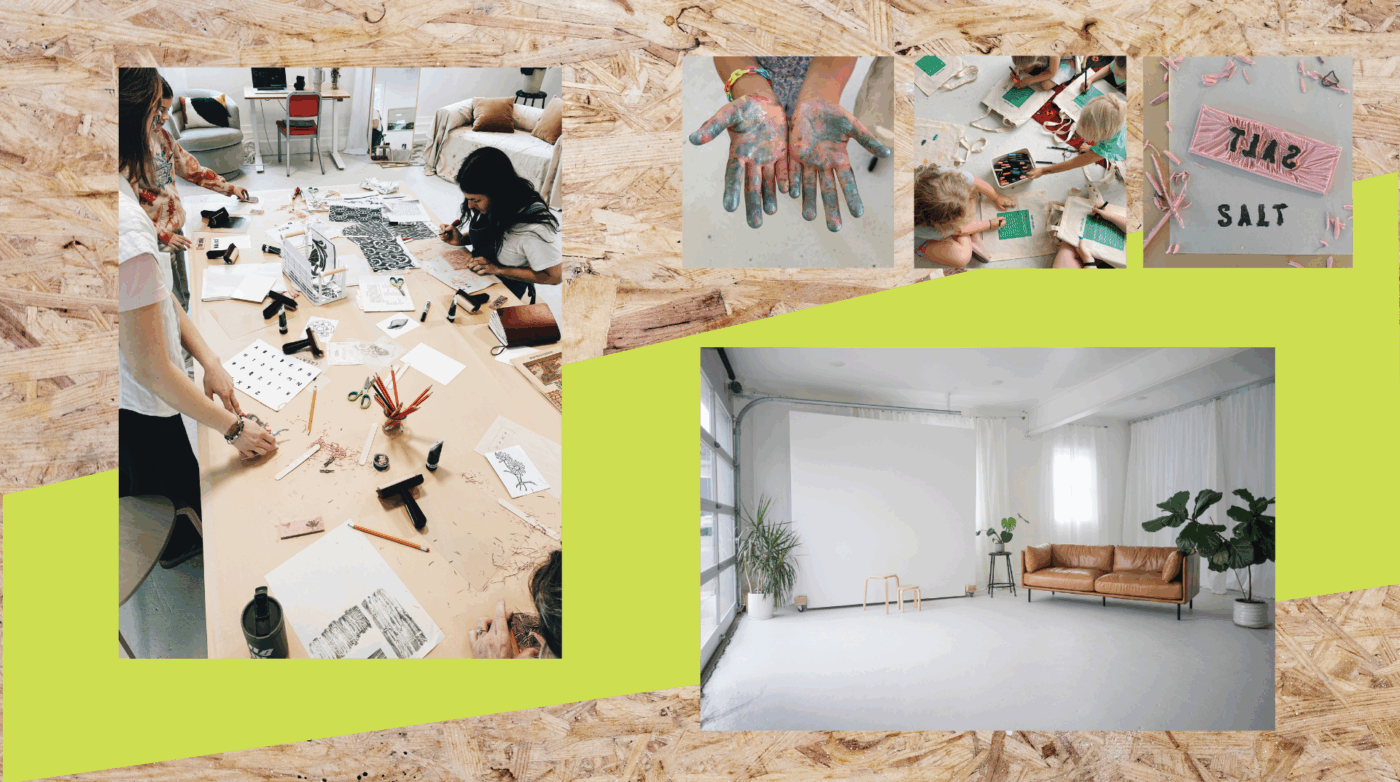 A vibrant collage captures our creative community in Essex County making art, sharing ideas, and connecting around a lively craft table.