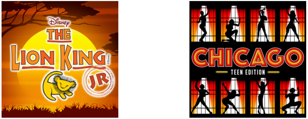 Vibrant posters celebrate Essex County youth: “Lion King Jr.” roars with color, while “Chicago Teen Edition” spotlights local talent.