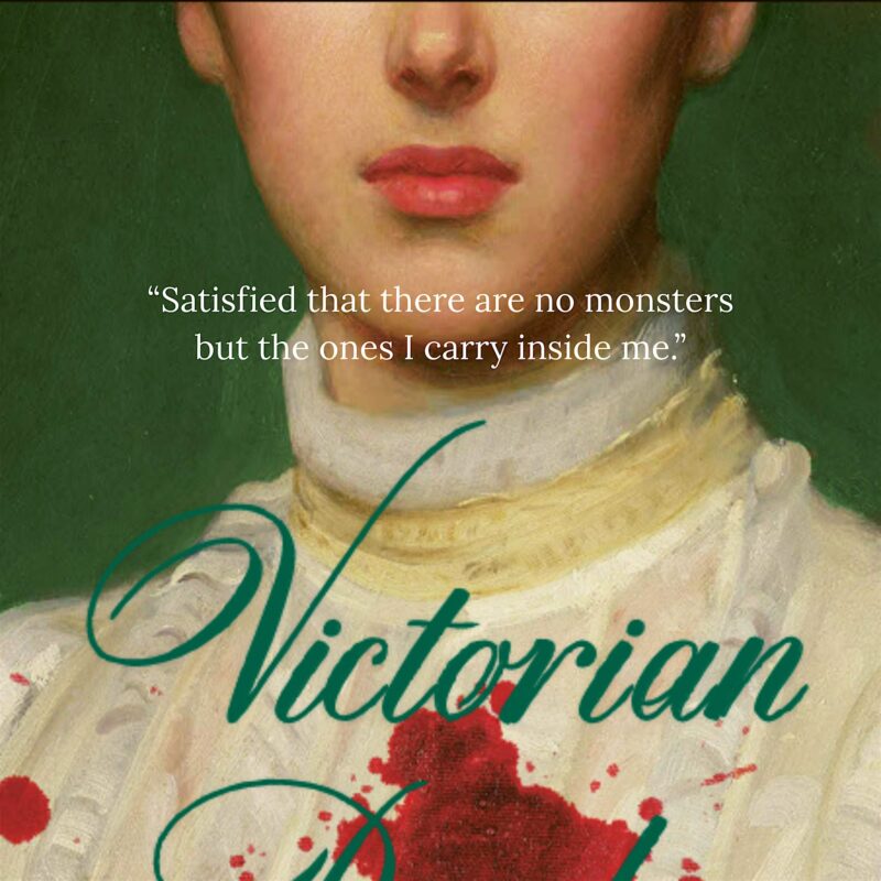 A striking close-up of a person in a bold, red-stained Victorian dress—creativity and local spirit radiate under the empowering quote.