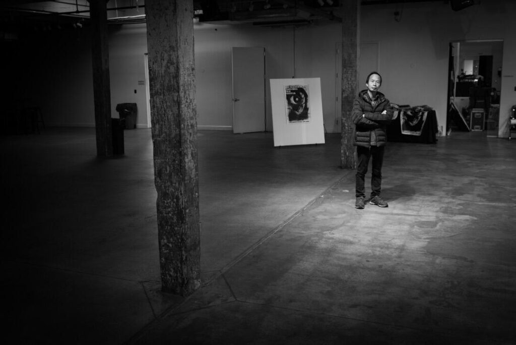 Amidst the Cinema Salem Chinese film fest, local art inspires connection in a vibrant industrial space lit by creative energy.