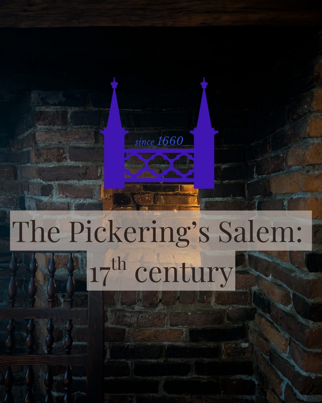 Warm brick walls, cozy fireplace, and inviting wooden gate create a lively Salem scene, celebrating Essex County heritage since 1660.