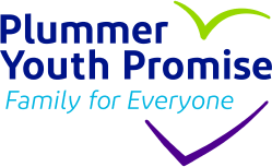 Vibrant Plummer Youth Promise logo with bold blue name, uplifting light blue "Family for Everyone," and colorful checkmarks symbolizing Essex County unity.