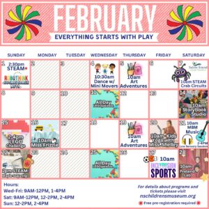 A vibrant February calendar at Essex County’s children’s museum bursts with creative events—STEAM, LEGOpalooza, art, and community fun!.