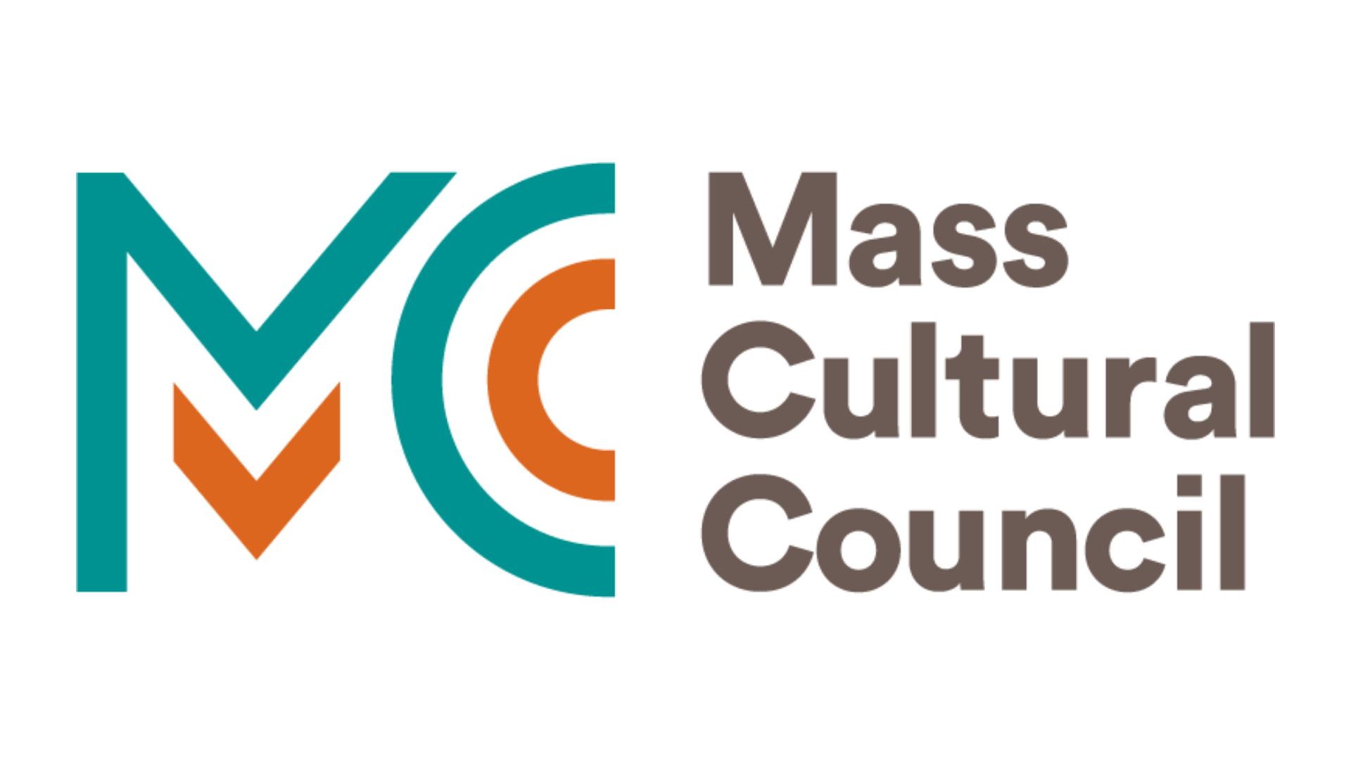 The logo for the Mass Cultural Council 2026 features a stylized "MC" in teal and orange to the left of the organization's name in bold brown text on a white background.