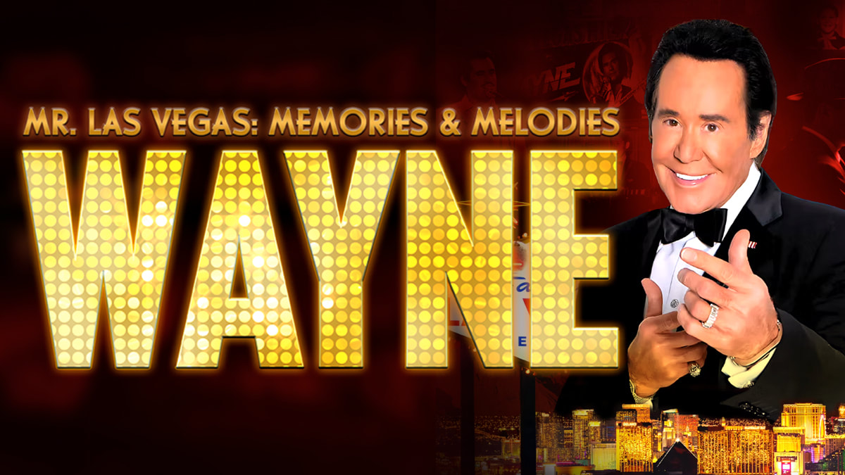 Vibrant promo for "Mr. Las Vegas: Memories & Melodies," Wayne Newton beams in a tux, uniting fans with music and Vegas magic.