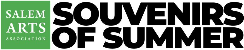 A green square with the words “Salem Arts Association” next to large black text reading “Souvenirs of Summer” on a white background.