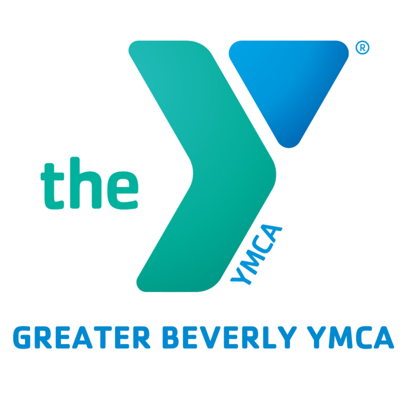 Logo for the Greater Beverly YMCA. It features a large stylized "Y" in teal and blue, with the words "the Y" and "YMCA" on the logo, and "Greater Beverly YMCA" written below in bold blue text.