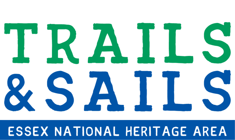 Logo for the Trails & Sails Poetry Workshop, Essex National Heritage Area.