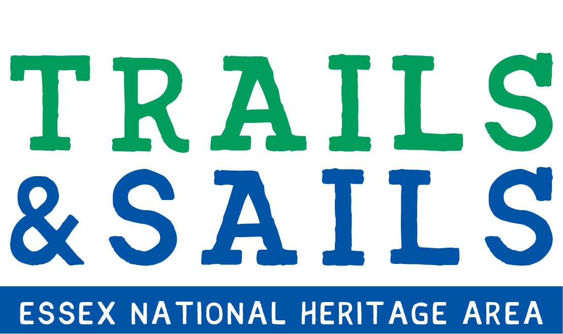Logo for the Trails & Sails Poetry Workshop, Essex National Heritage Area.